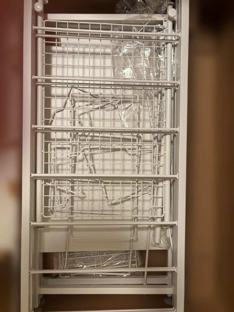 エア・リゾーム 伸縮ランドリーラック LESTER カゴタイプ ホワイト