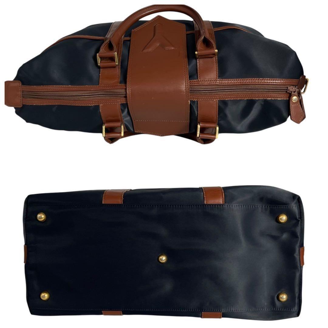 美品　イブサンローラン　ボストンバッグ　ネイビー　ヴィンテージ