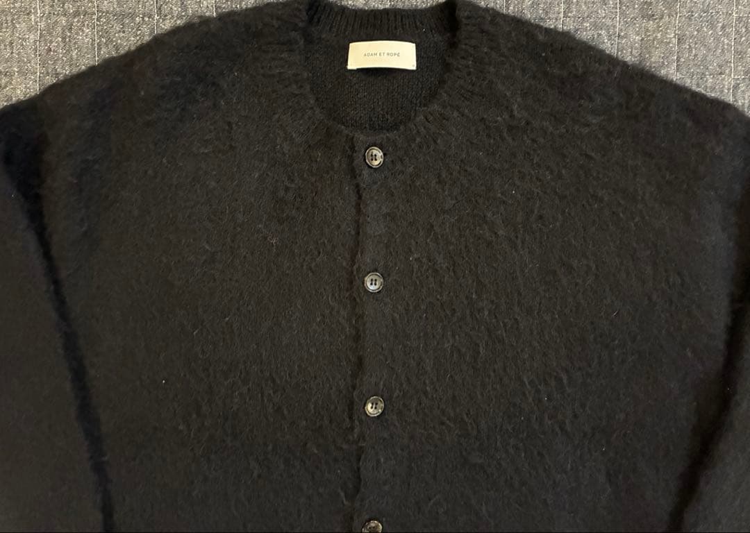 アダムエロペ　ADAM ET ROPE' モヘア　ウール　カーディガン　ブラック