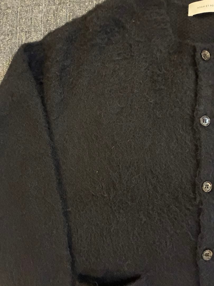 アダムエロペ　ADAM ET ROPE' モヘア　ウール　カーディガン　ブラック