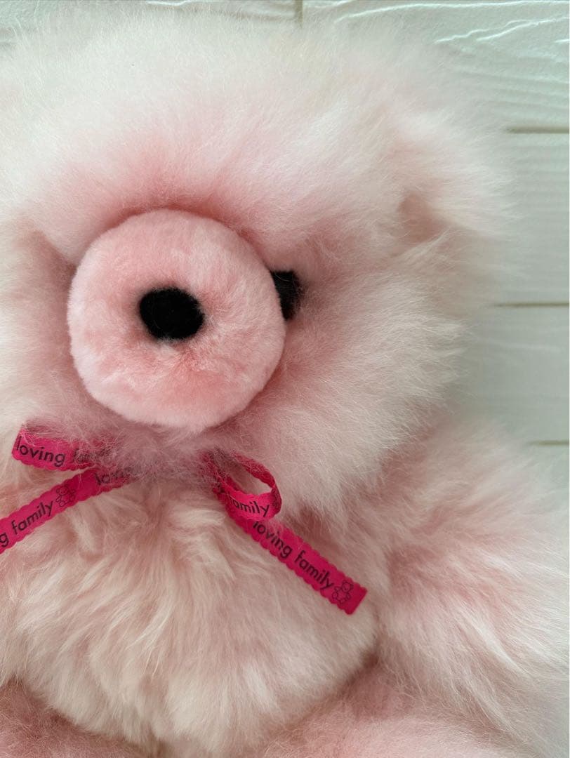 ふわふわアルパカテディベア (ペルー直輸入) ペールピンク