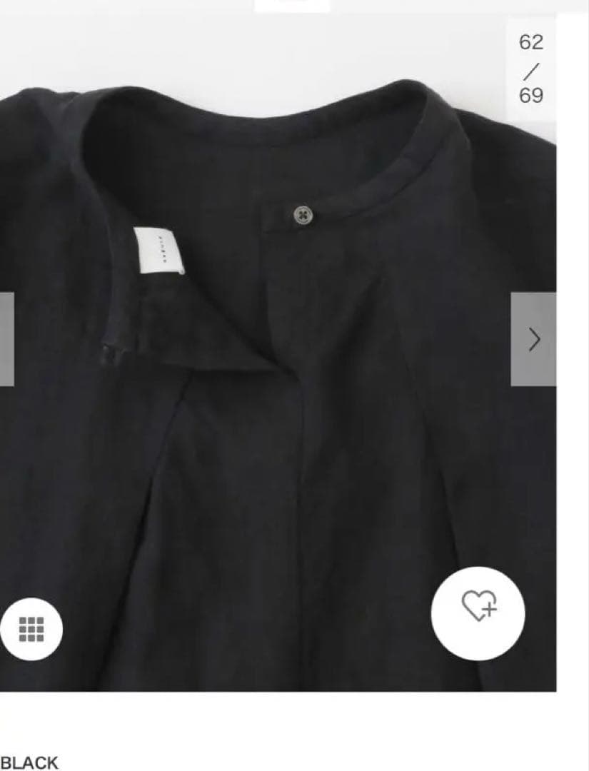 新品タグ付き かぐれ リネン半袖クルーネックプルオーバー BLACK