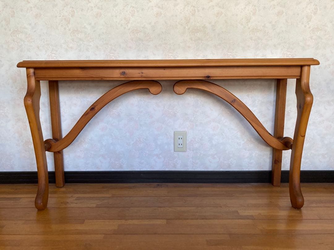 オランダ製　コンソールテーブル 無垢　パイン材　輸入品　猫脚　サイドテーブル