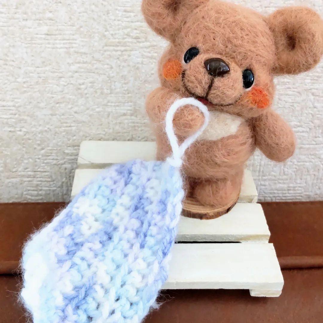 展示のみ☆mofuwako-bo もふわベア 羊毛フェルト