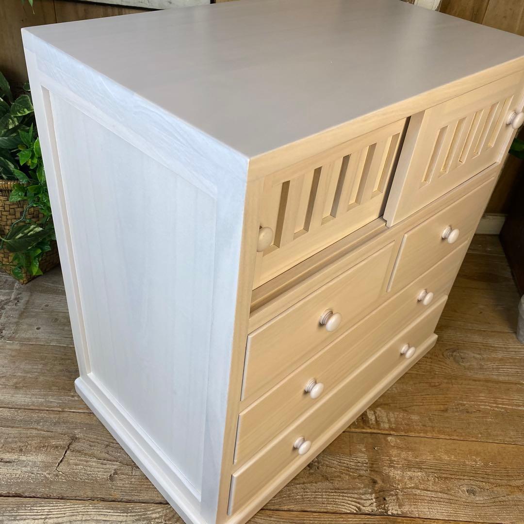 大幅値下げセール中！木製多引き出し桐チェストタンスAホワイト56㎝×58㎝
