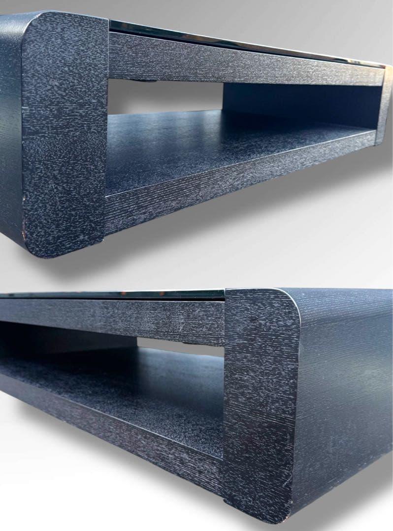 ニトリ ベルネ センターテーブル ブラックガラス モダン