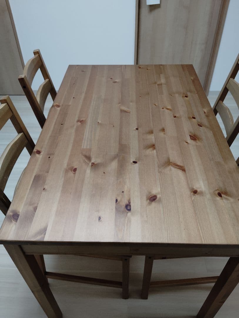 【引き取り限定（京都市）】無垢材ダイニングテーブルと椅子セット