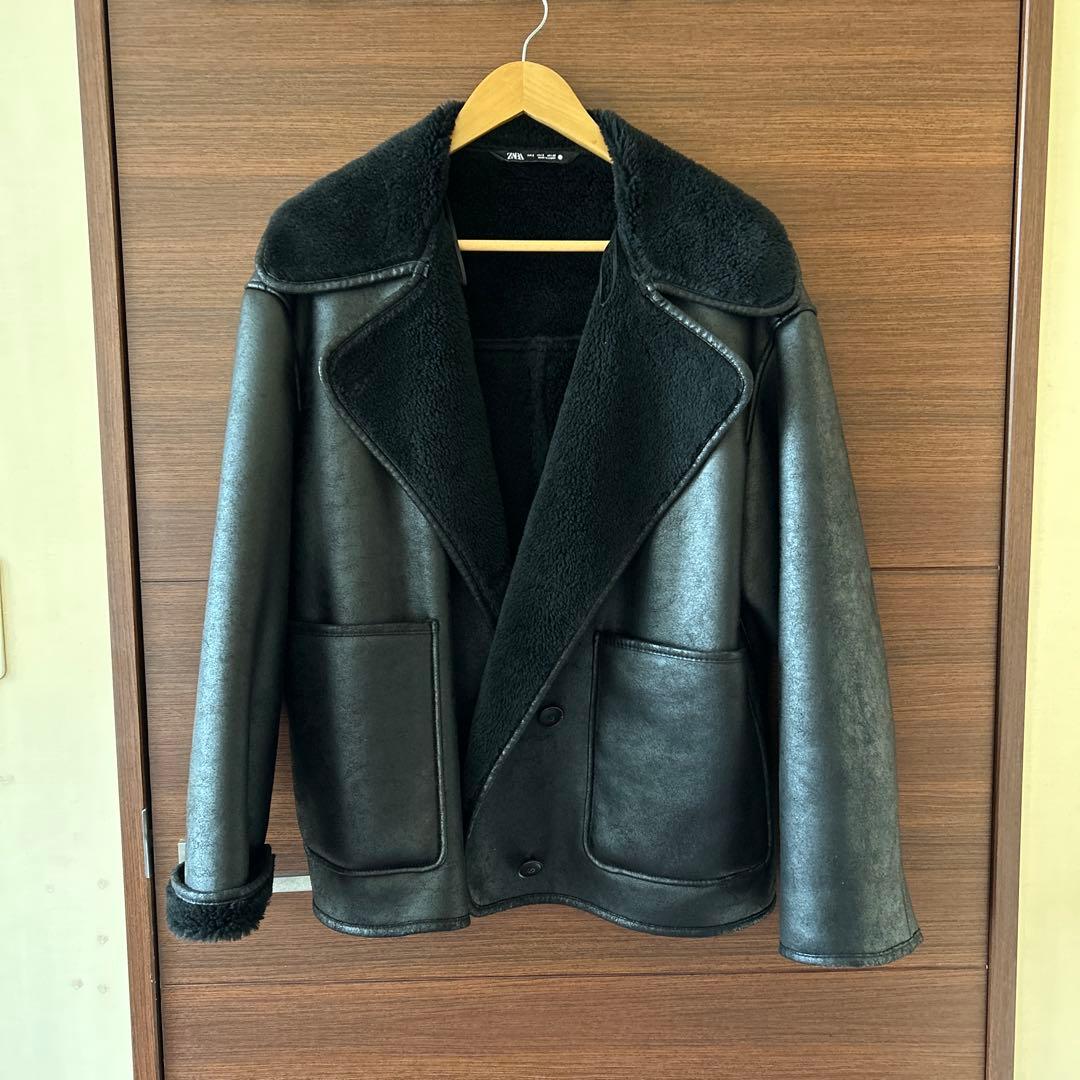 美品ZARA ZWダブルフェイスジャケット サイズS 黒