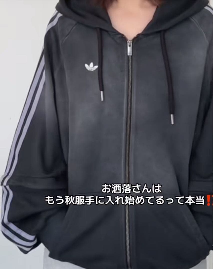 adidasADILENIUM フルジップパーカー ブラック オーバーサイズ