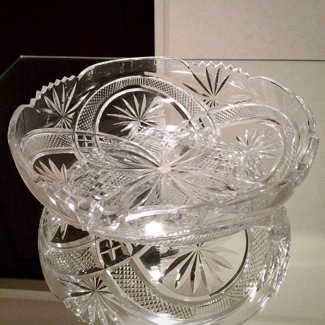 極希少☆美品 オールドバカラ 1890年 クリアクリスタル カット装飾ボウル