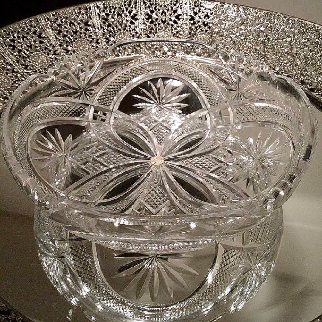 極希少☆美品 オールドバカラ 1890年 クリアクリスタル カット装飾ボウル