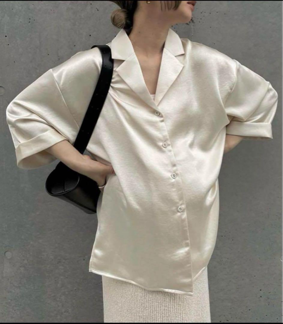 hholicサテンシャツ　ジャケット　アイボリー