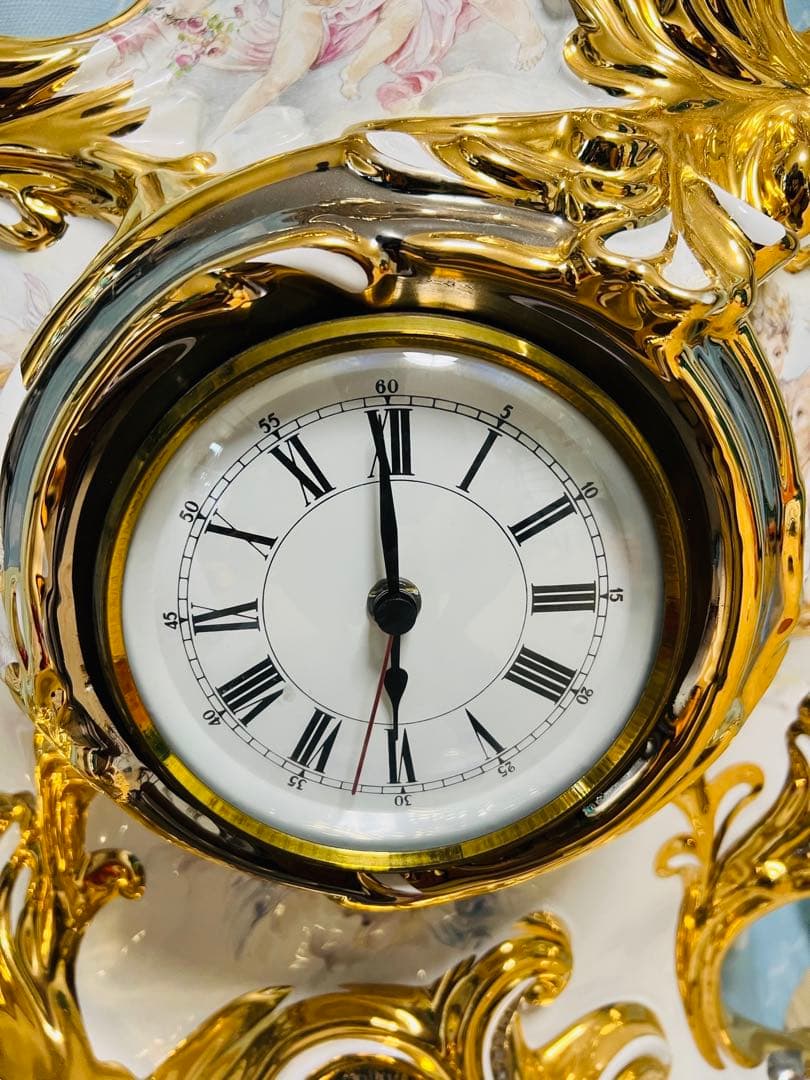 ✨ イタリア製 Ahura（アウラ） ゴールド 陶磁器エンゼル置時計