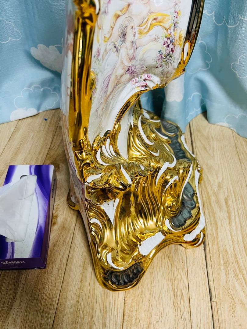 ✨ イタリア製 Ahura（アウラ） ゴールド 陶磁器エンゼル置時計