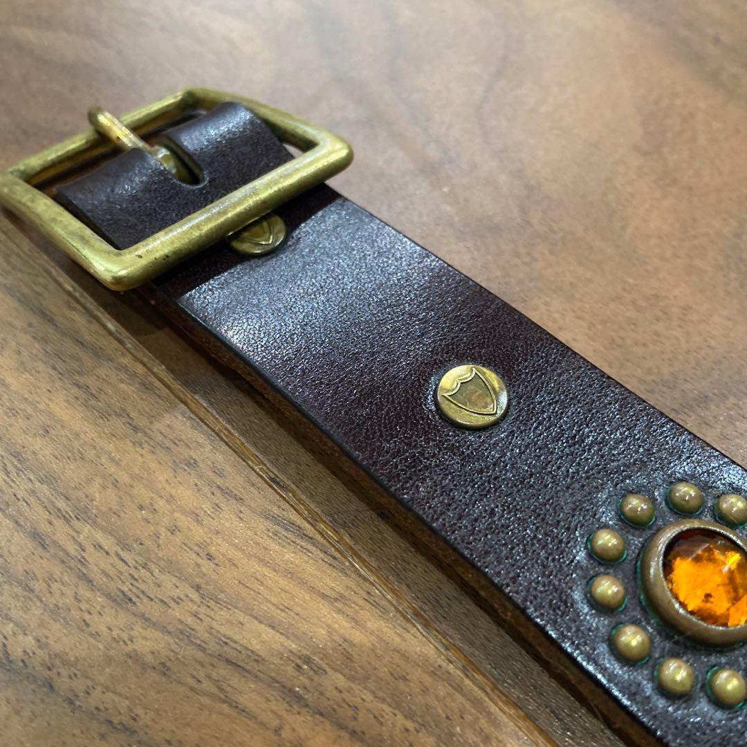 HIDE AND SEEK別注 HTC ナローベルト オレンジ&クリアストーン