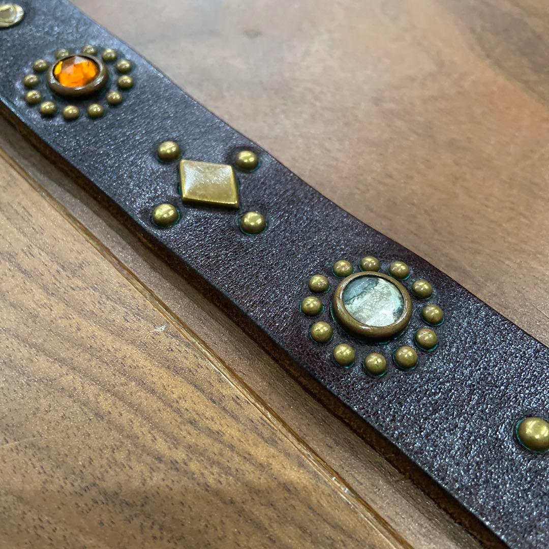 HIDE AND SEEK別注 HTC ナローベルト オレンジ&クリアストーン