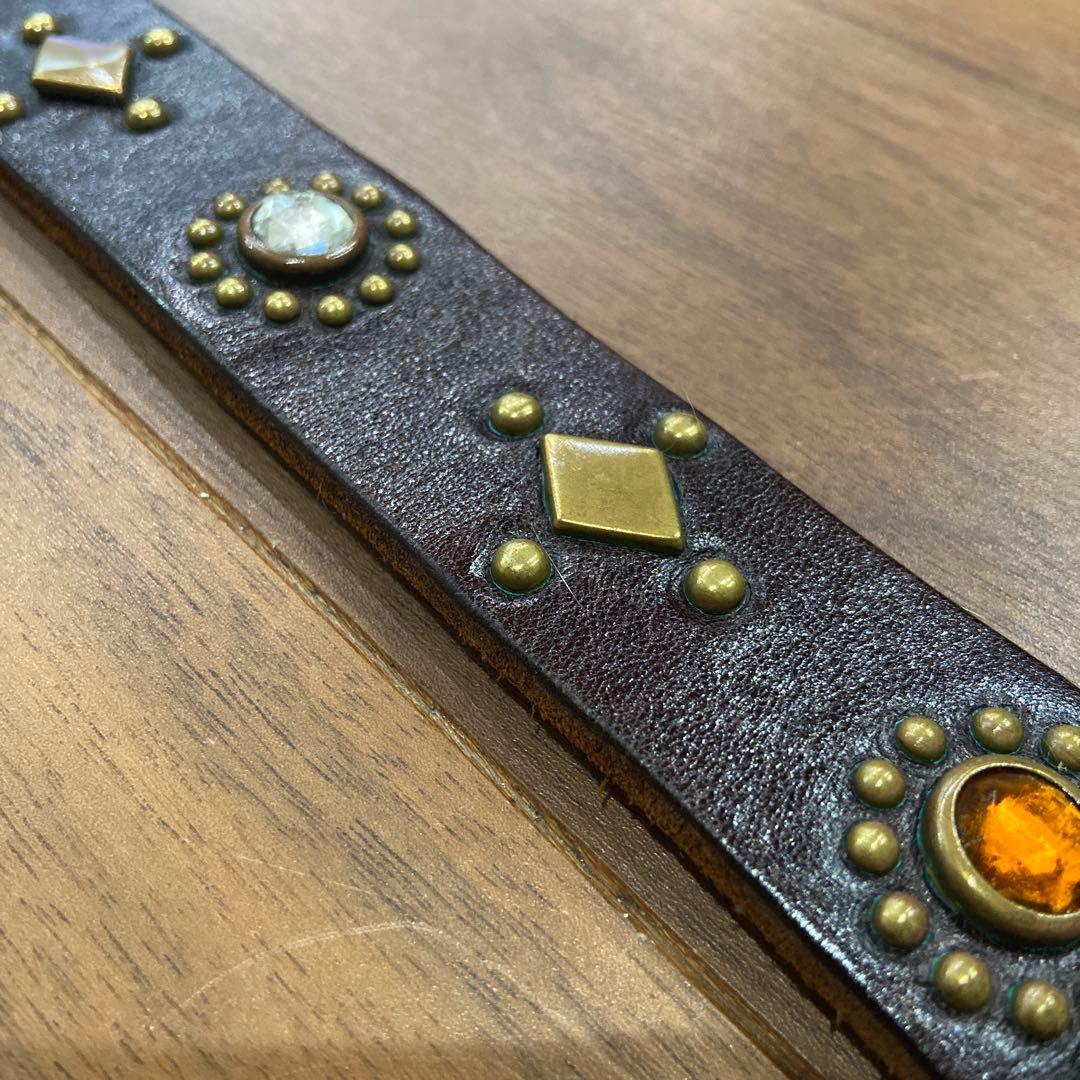 HIDE AND SEEK別注 HTC ナローベルト オレンジ&クリアストーン