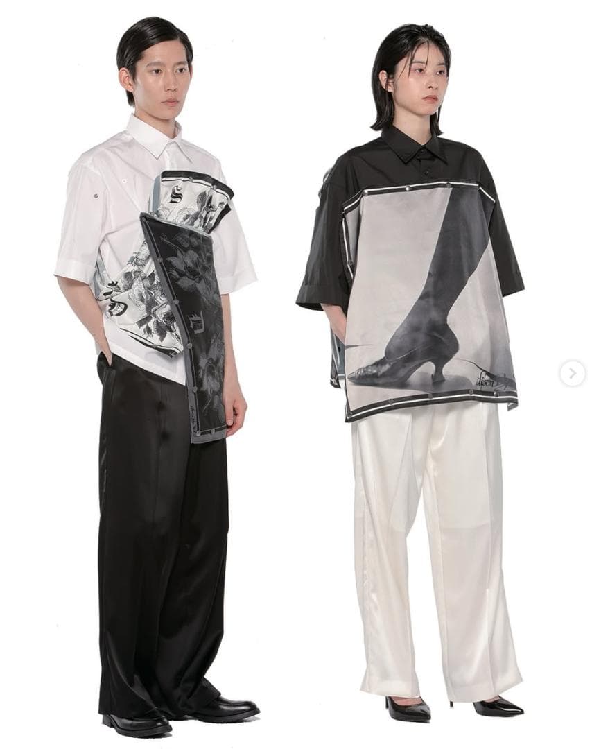 disemBySiik スカーフ付きハーフスリーブシャツ（ブラック）