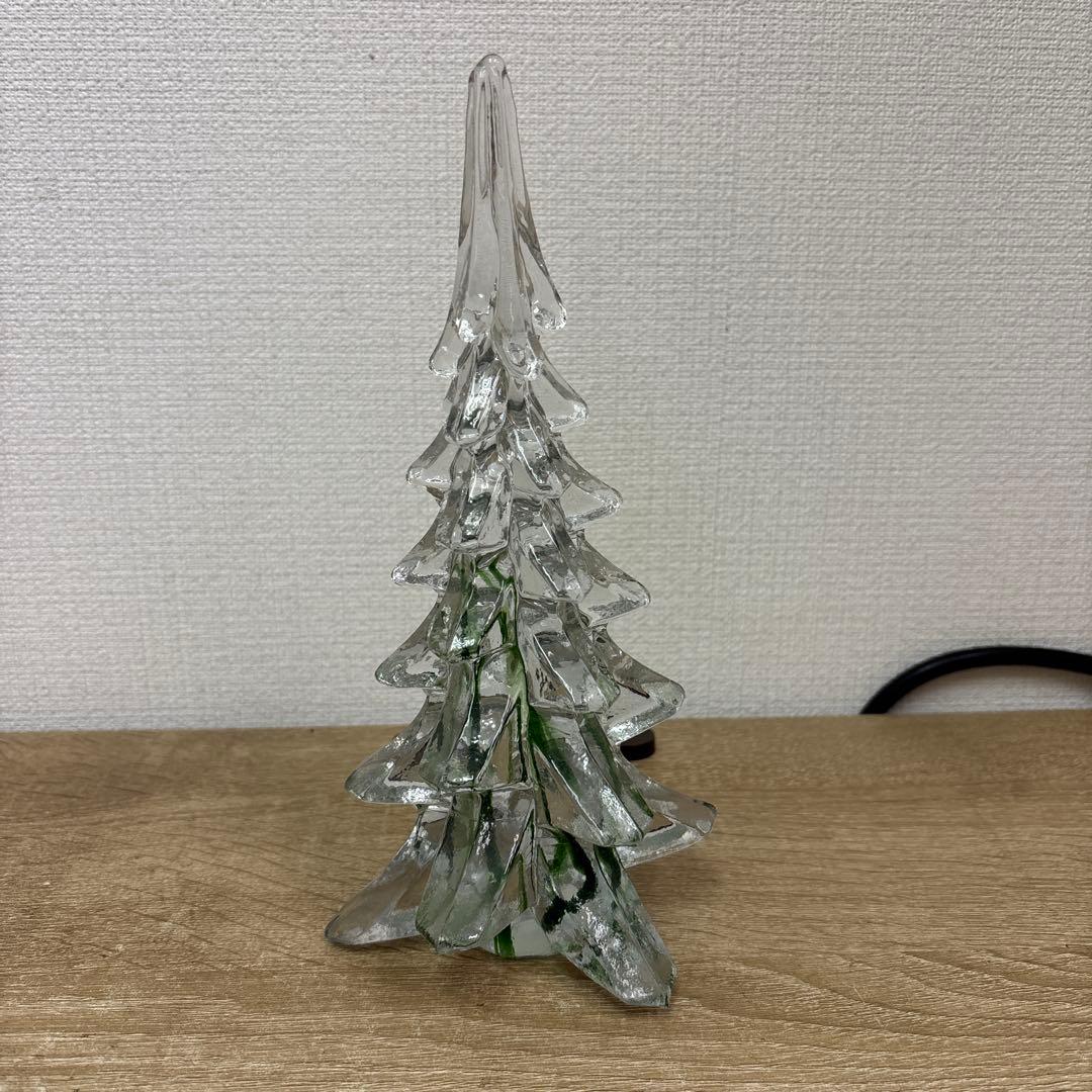 ヴィンテージ クリスタル クリアガラス製　クリスマスツリー