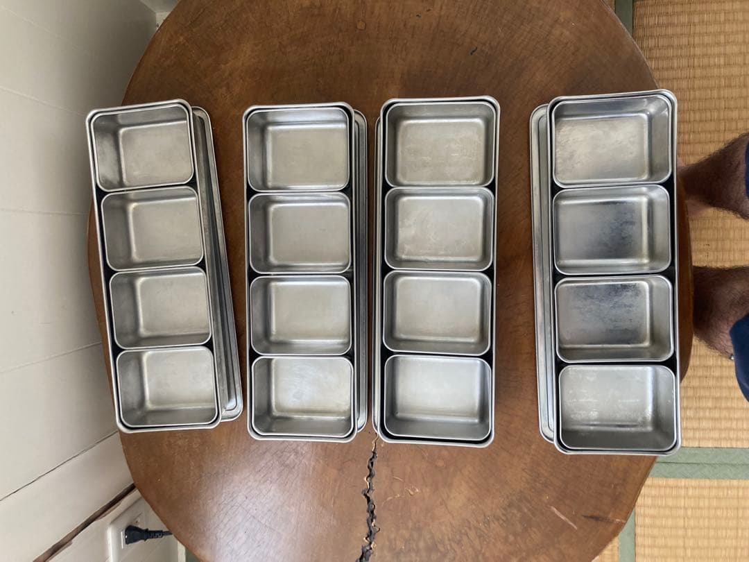 ステンレス製 4個入れ長バット　4セット