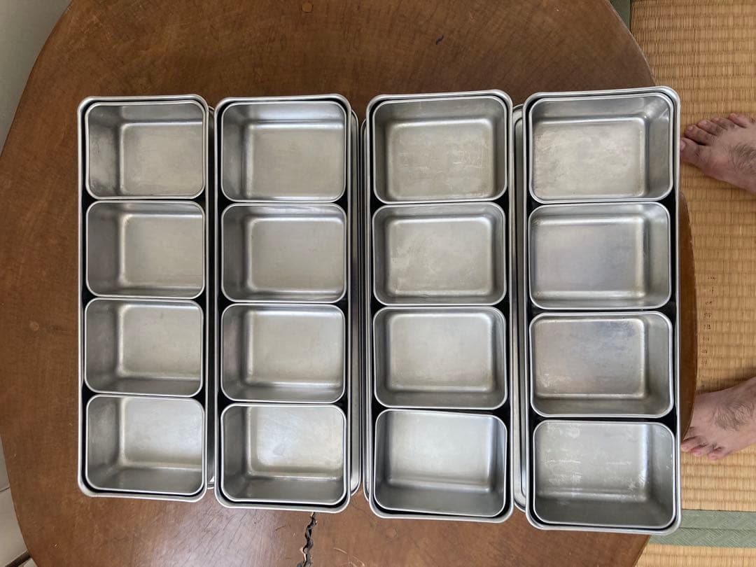 ステンレス製 4個入れ長バット　4セット