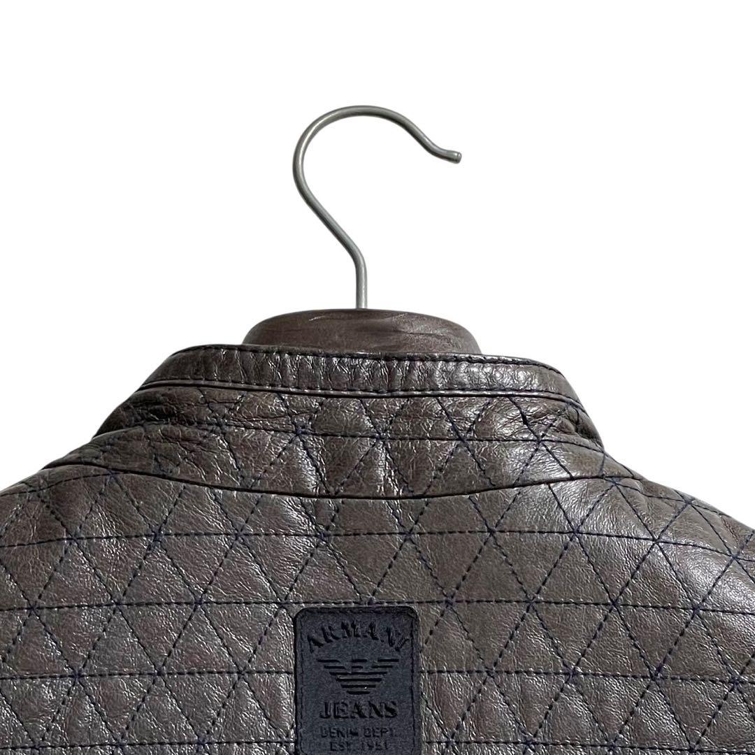 ARMANI JEANS レザージャケット シープレザー キルティング