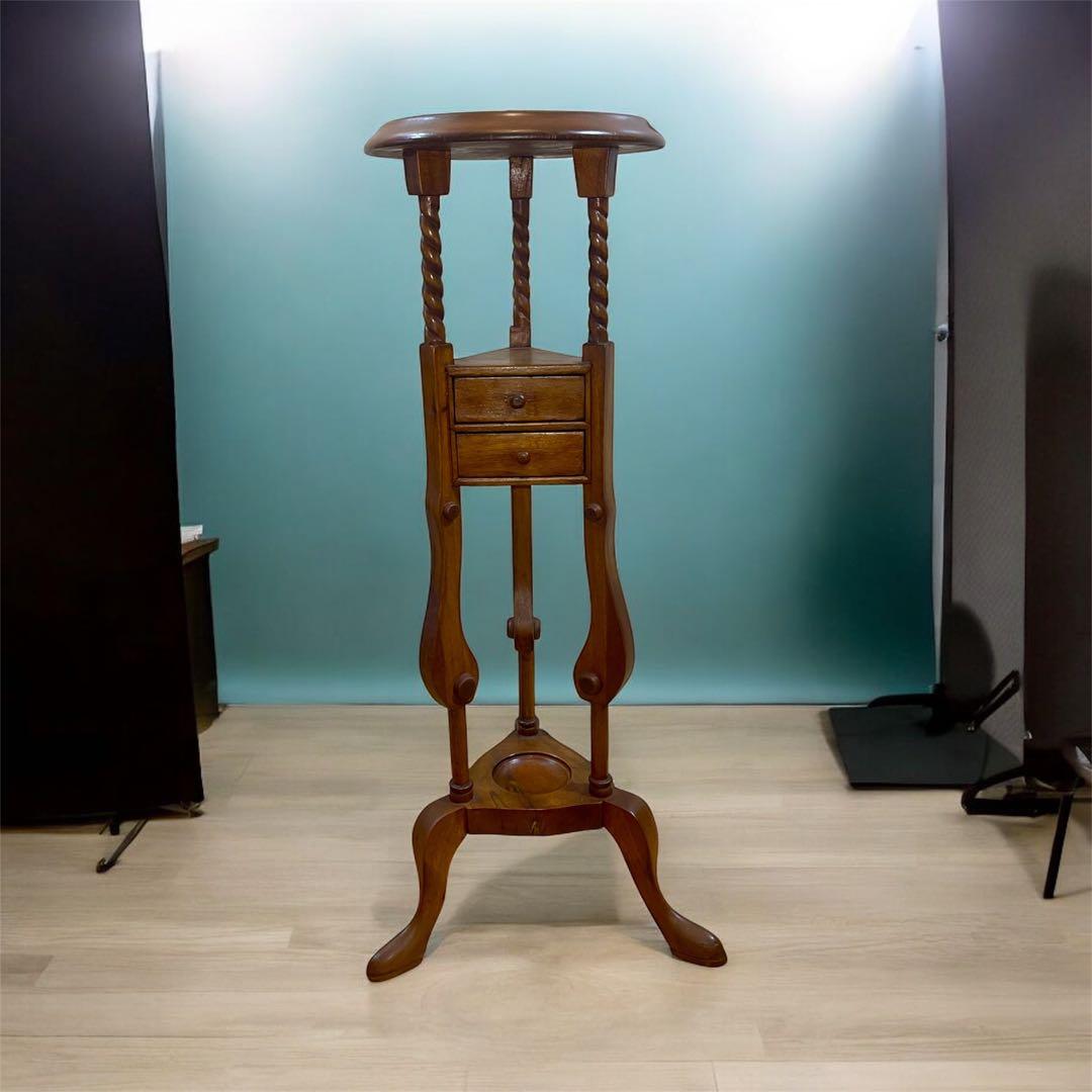 サイドテーブル 花台 ウィッグスタンド 英国アンティーク