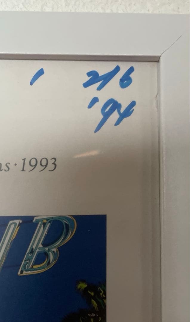 鈴木英人 サイン A4サイズ額付 ★ ショアクラブ 1993 ★ 山下達郎