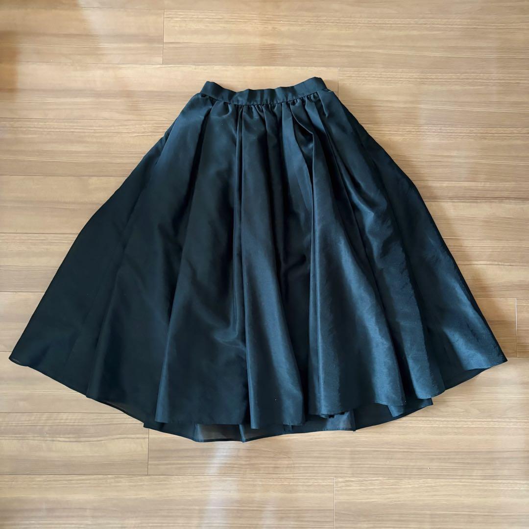 セブンテン　オーガンジー ブラック ボリューム スカートM SEVENTEN