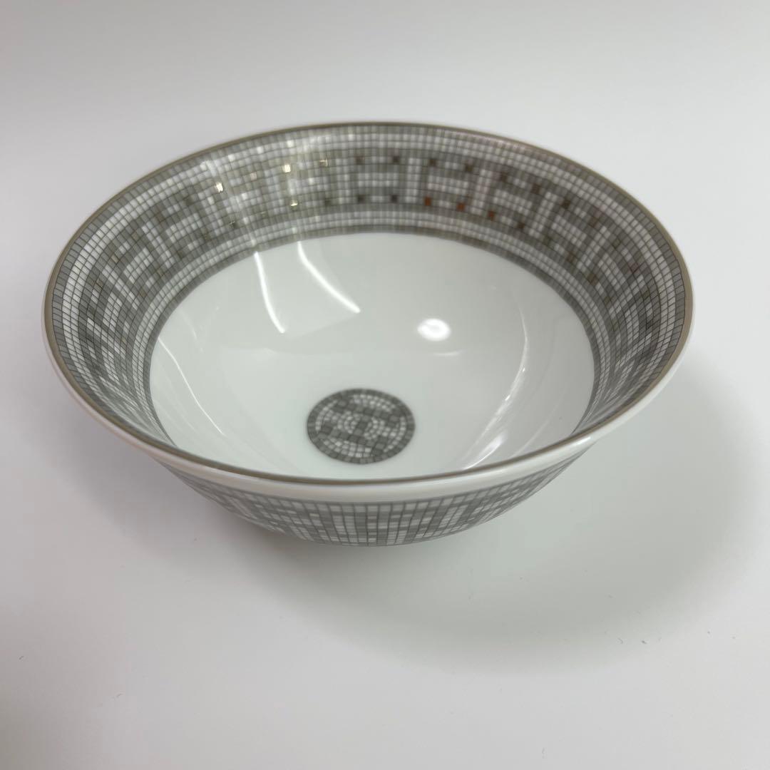 エルメス　ライスボウル 〈モザイク 24〉 プラチナ 2客セット　新品未使用品