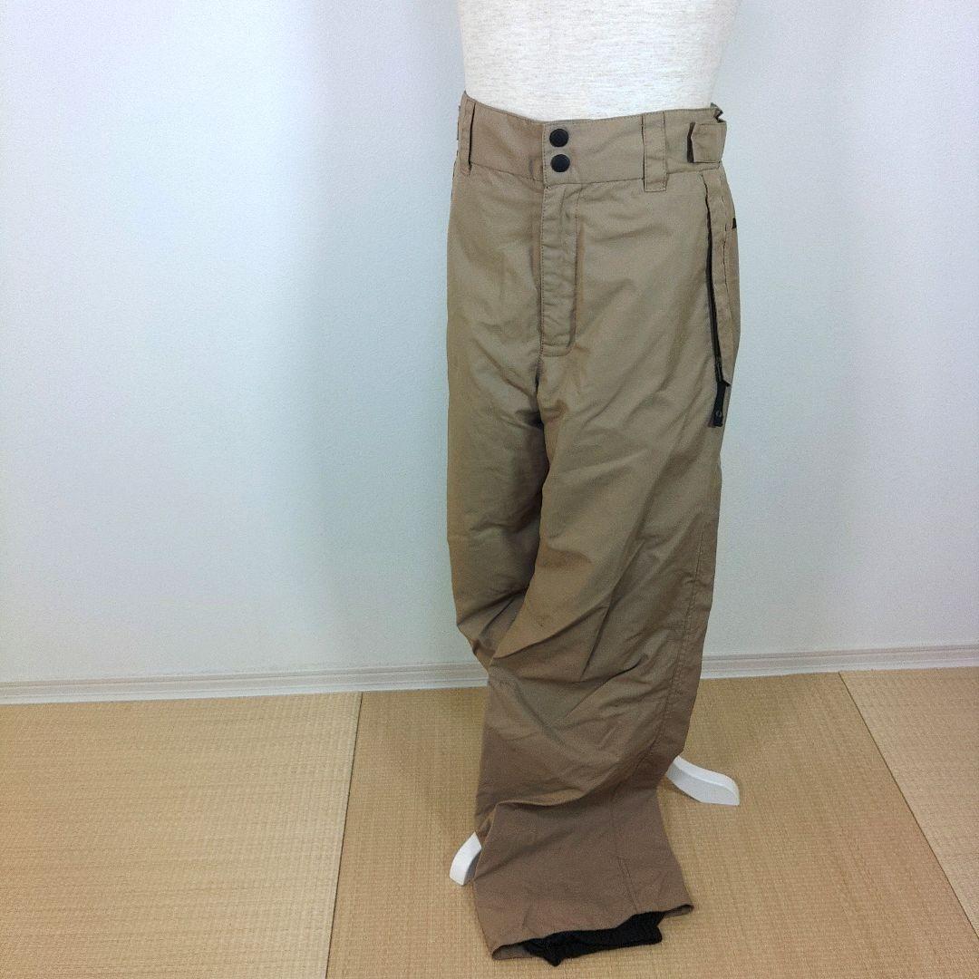 クイックシルバー　メンズ　XL　スノーボードウェア　上下　ベージュ　チェック柄