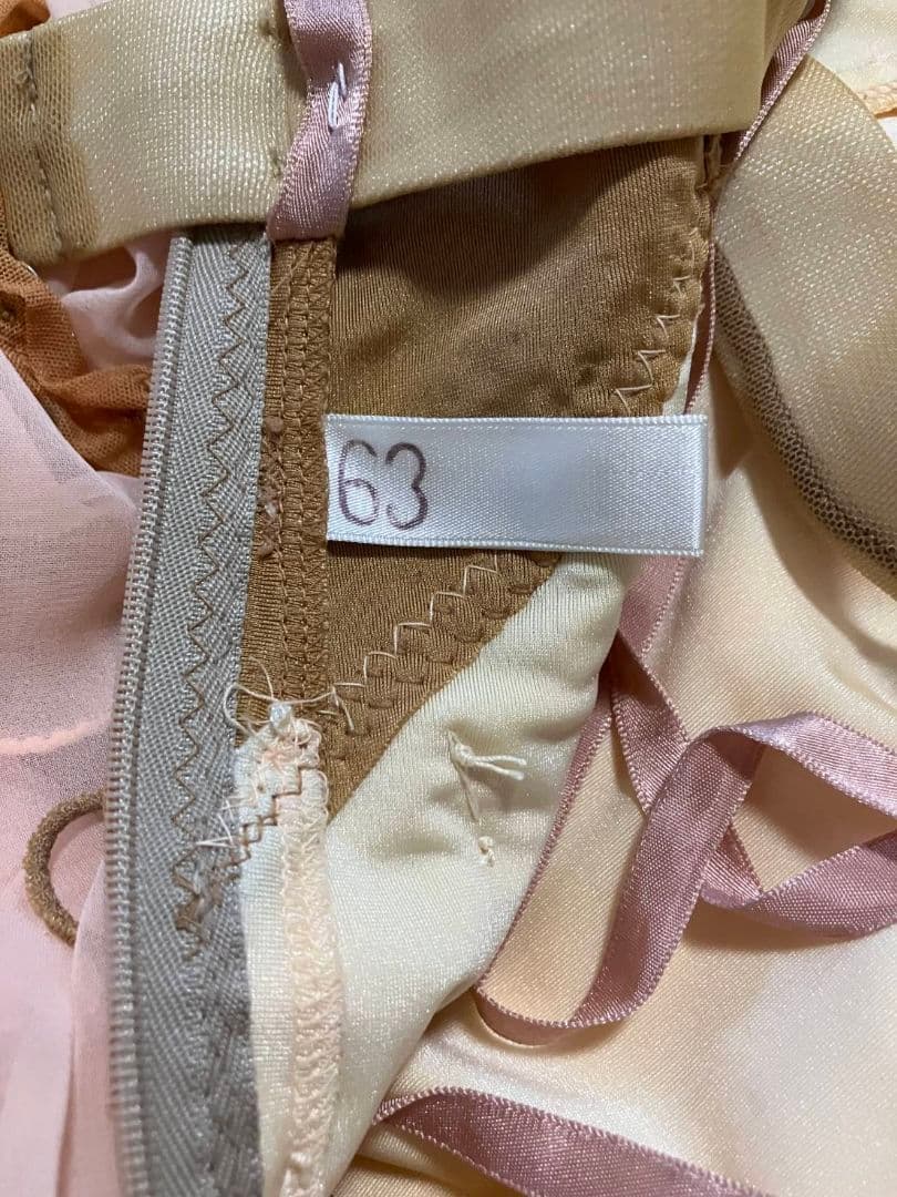 社交ダンスドレス　Mサイズ　ピーチオレンジカラー