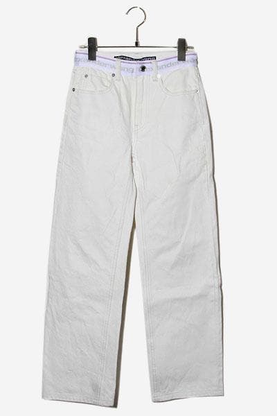 アレキサンダーワン LOGO WEBBING リラックス ストレートデニムパンツ