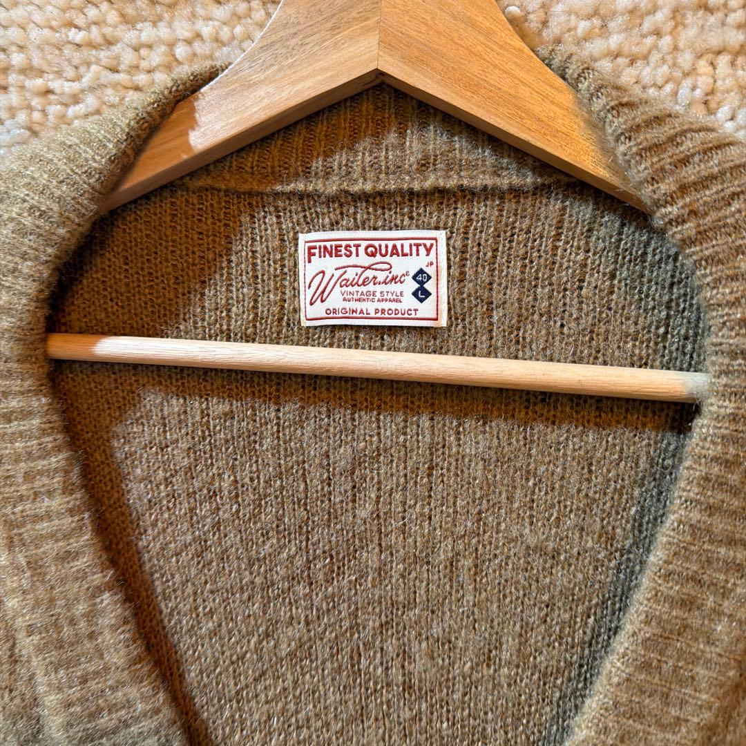 試着のみ　WAIPER モヘアニットカーディガン コヨーテ　Lサイズ