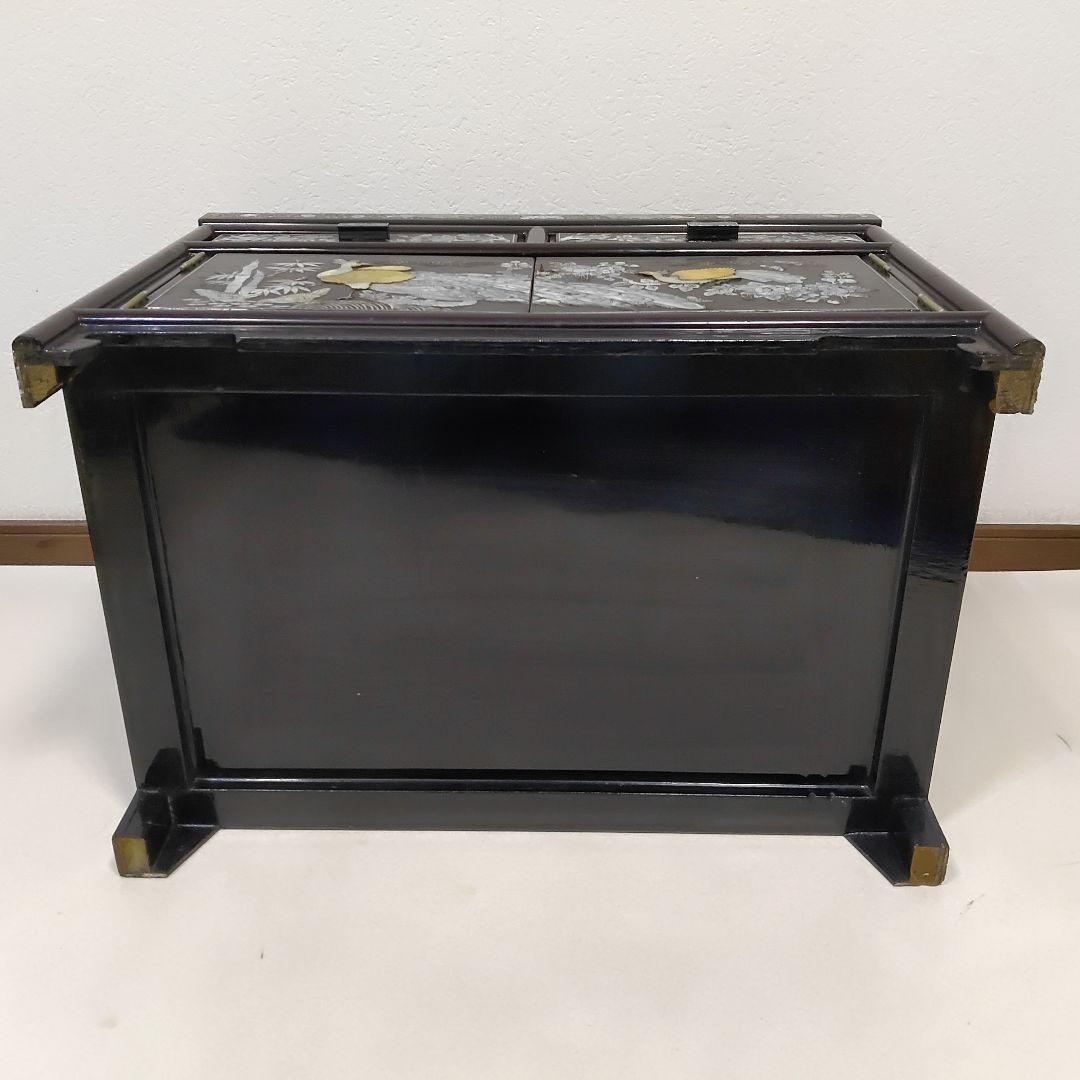 韓国　伝統工芸品　螺鈿細工　花鳥模様　収納棚　キャビネット　送料無料