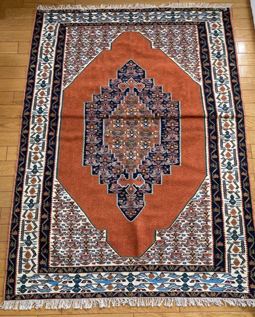 【在庫一掃セール】セネ キリム ウール 155cm×115cm