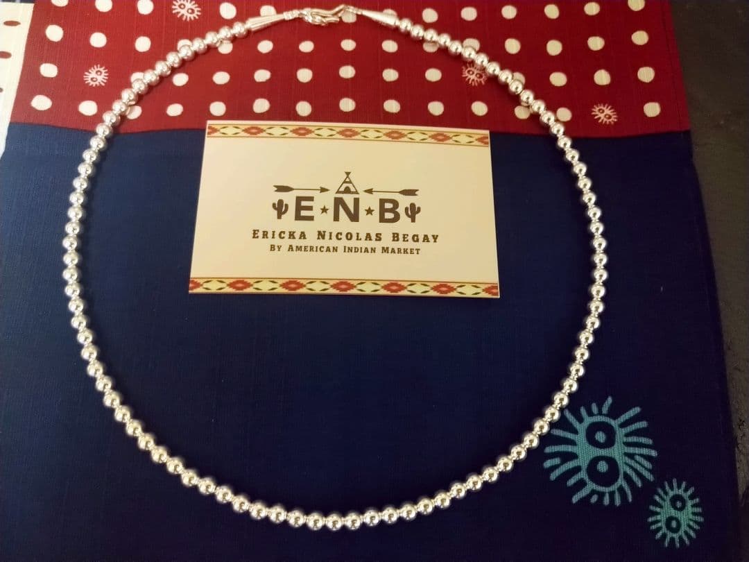 ENB ナバホパールネックレス　4mm/45cm shinny