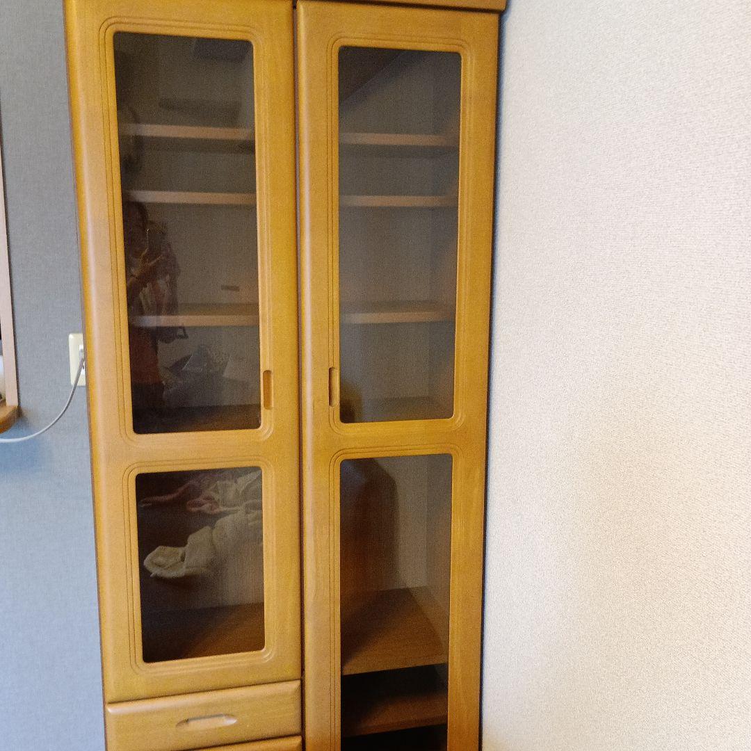 木製ディスプレイキャビネット ガラス扉付き