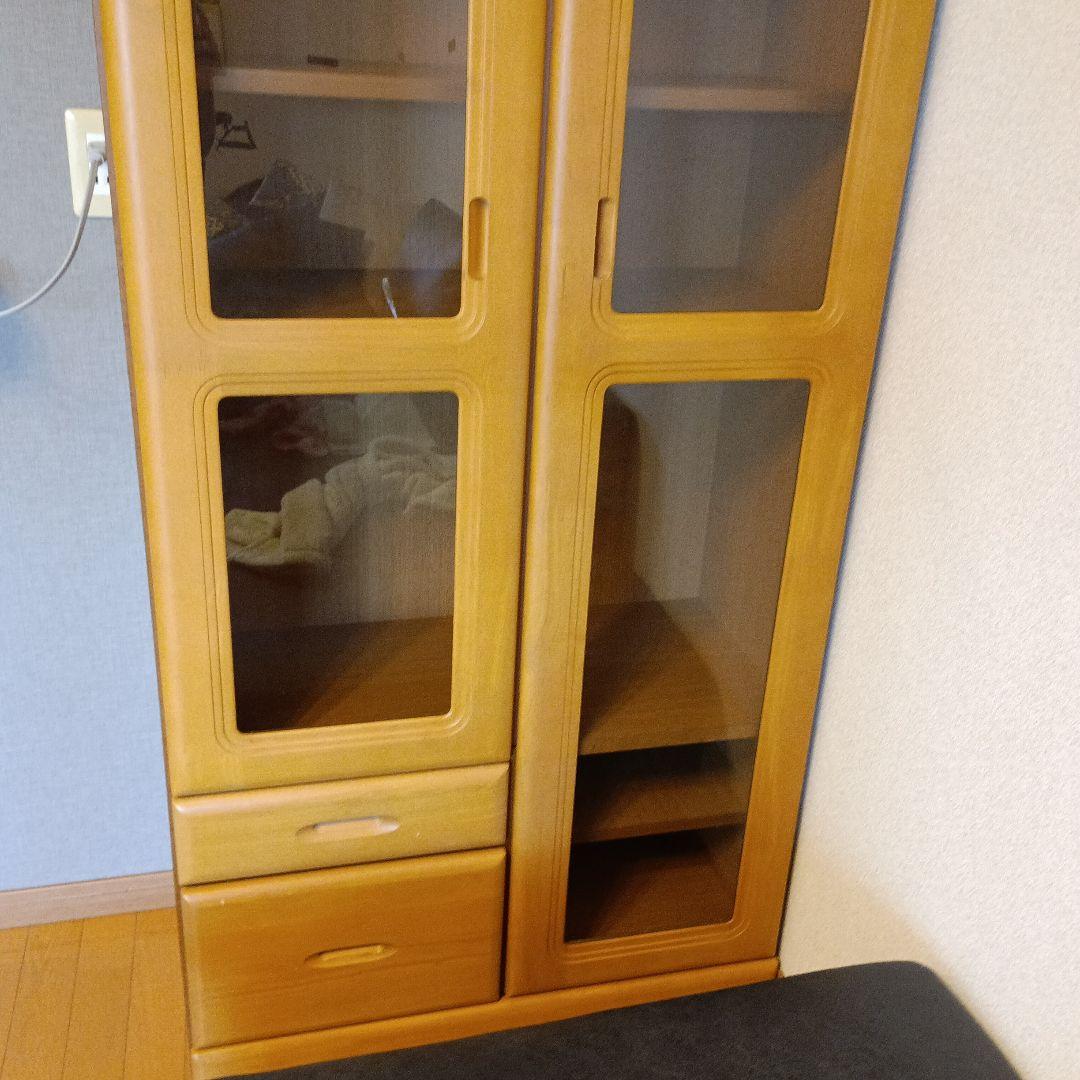 木製ディスプレイキャビネット ガラス扉付き