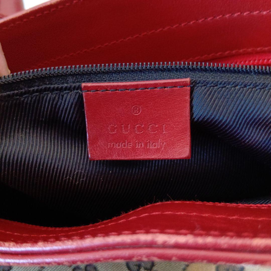 GUCCI グッチトートバッグ ベージュ/レッド