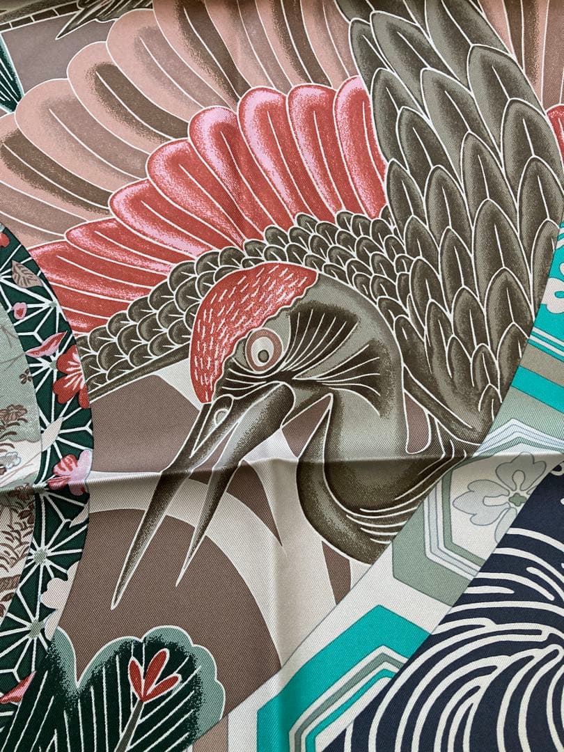 HERMES エルメス　スカーフ　カレ90 キモノ・エクスリブリス