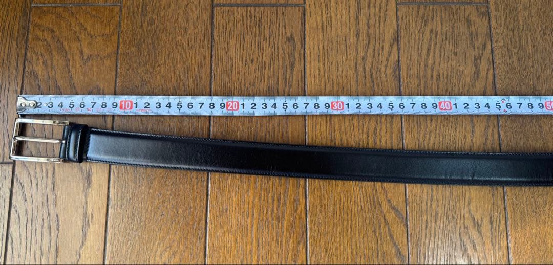 【未使用品】 PRADA メンズ レザーベルト ブラック サイズ80