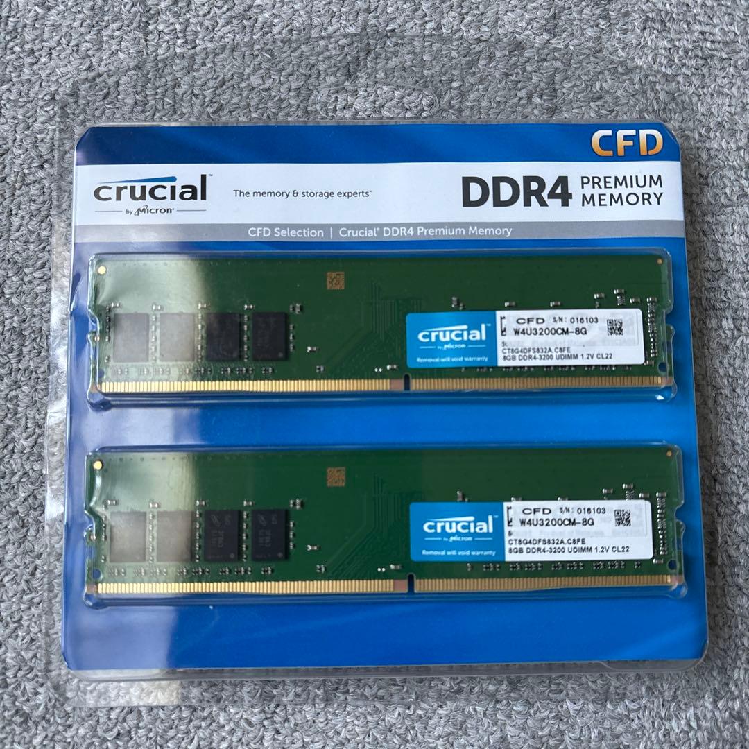 Crucial CFD DDR4-3200 16GB（8GB×2） メモリ