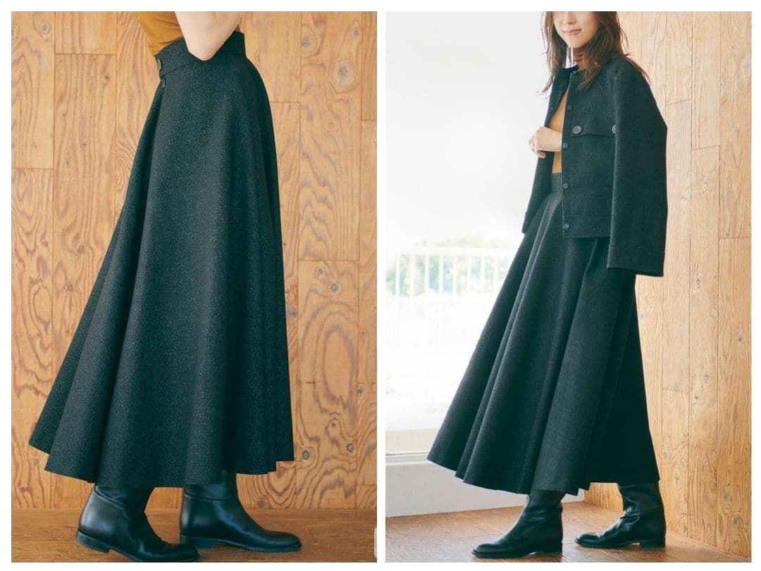 #Newansサイズ0 笹川友里さん　ボリュームフレアスカート