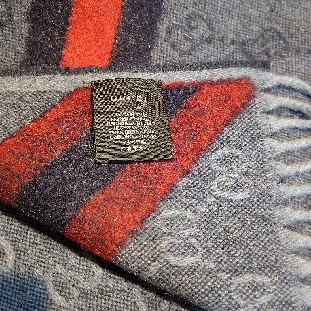 ❤新品箱袋付❤ GUCCI マフラー ストールショール スカーフ❤ネイビー❤