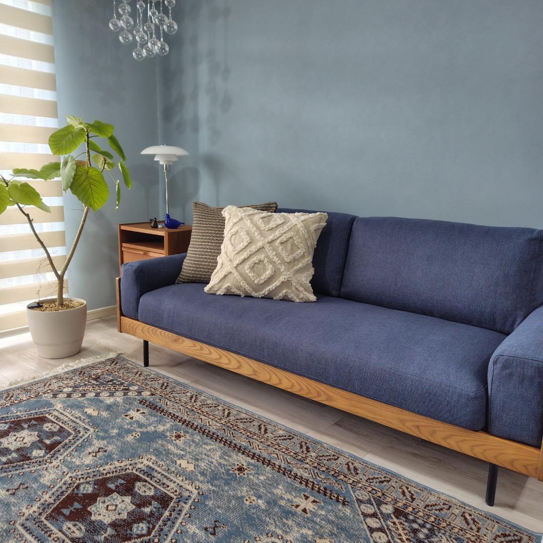 unico TREL 替えカバー ＊廃番ブルー ＊　3シーター用＋オットマン用