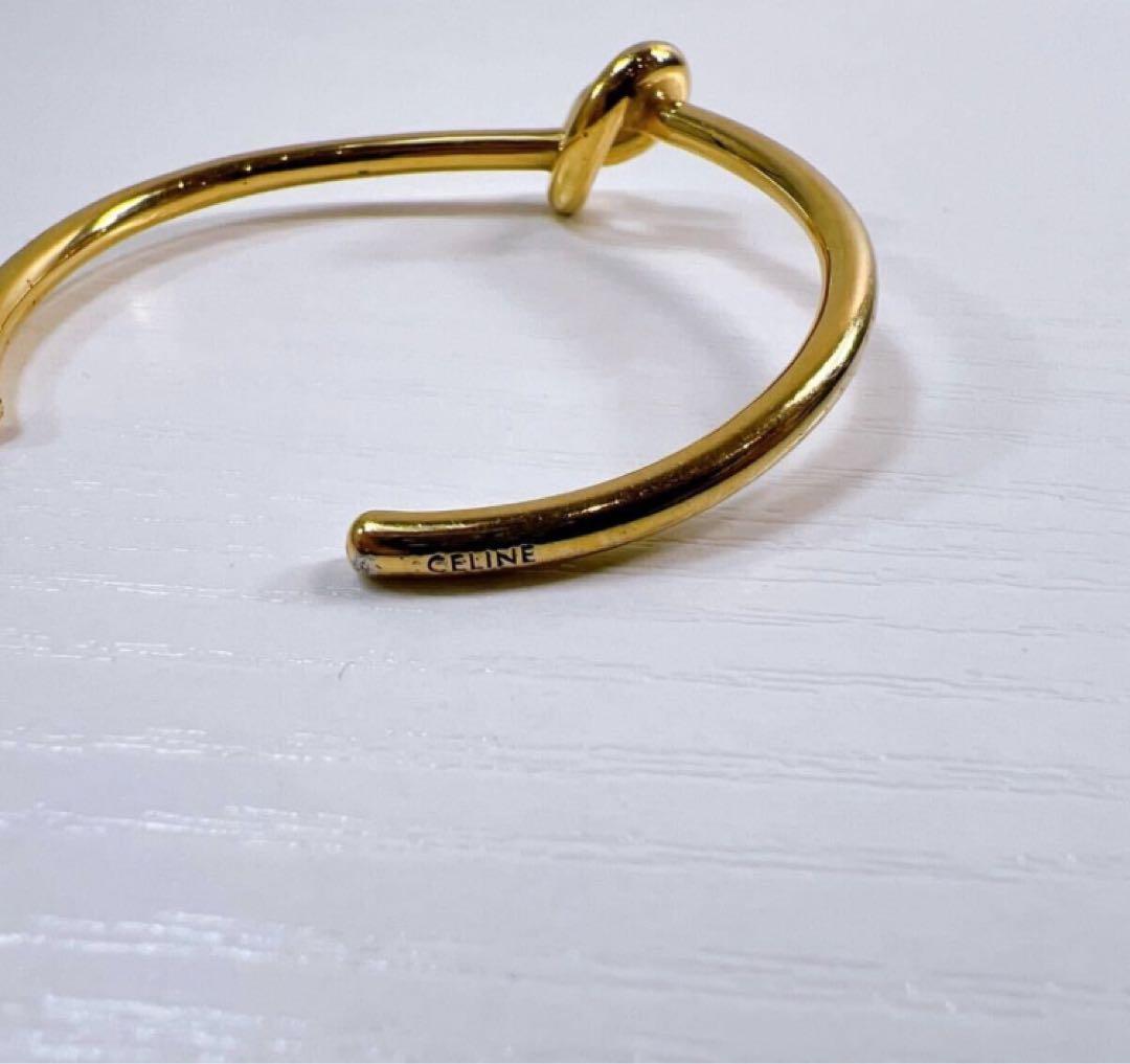 CELINE ゴールド ノットデザイン ブレスレット　バングル　アクセ　金