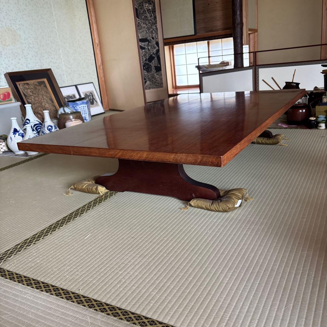 銘木家具　希少！木製低座卓 光沢仕上げ