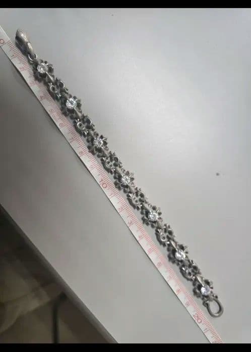 キュービック　シルバー925ブレスレット。