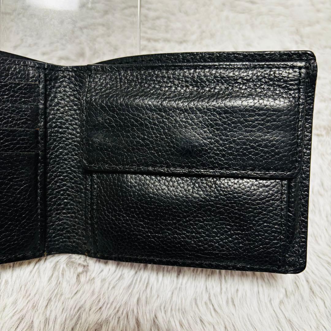 【良品】ヴィヴィアン・ウエストウッド オーブ　黒 レザー 二つ折り財布 型押し